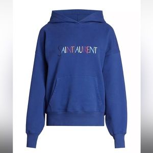 Saint Laurent Blue Hoodie Size S